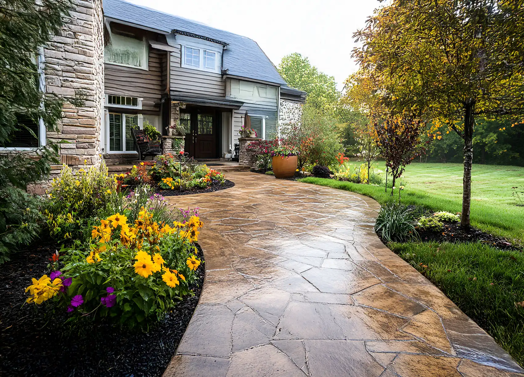 Stamped Concrete Patio - Material Masters Concrete