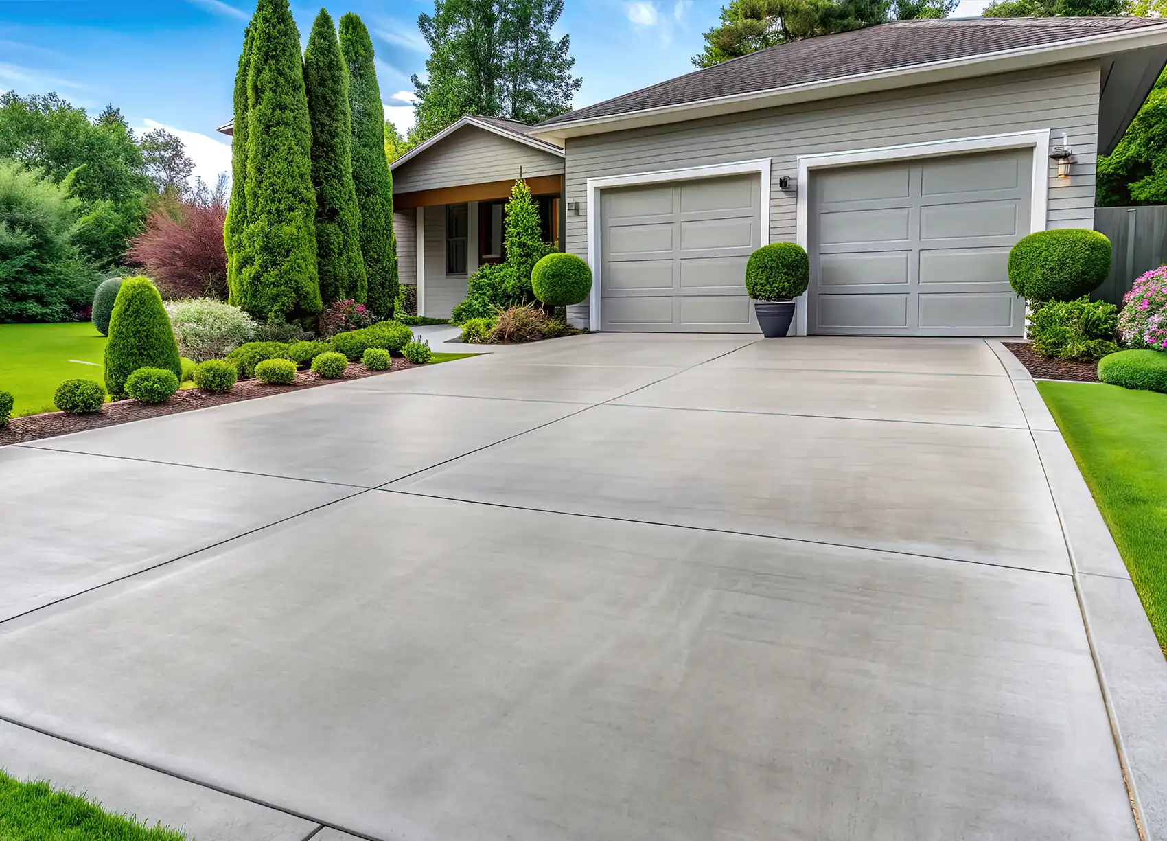 stamped concrete driveway - Material Masters Concrete