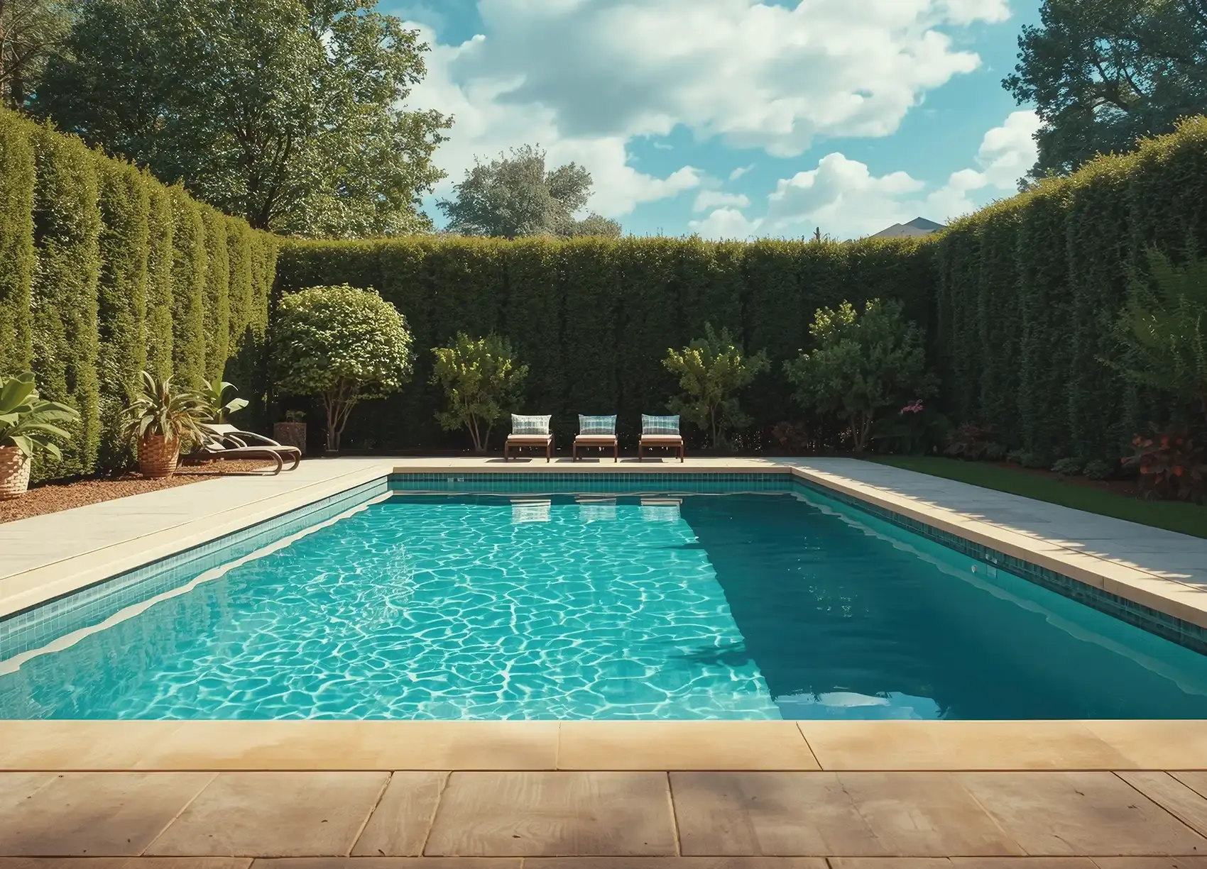 concrete pool deck installation Washington backyard swimming pool Olympia Tacoma decorative concrete pool patio